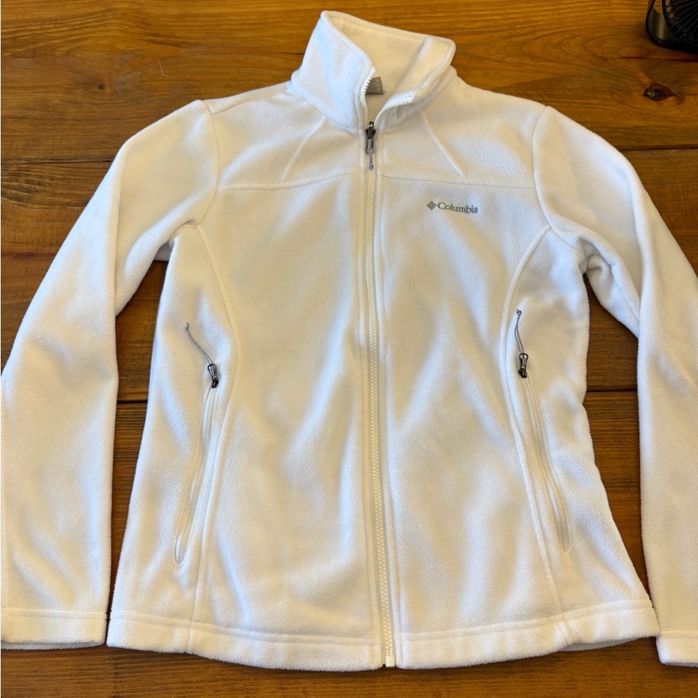 Columbia Soft White Fleece Full-Zip Jacket